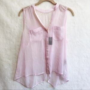 Hollister Pink Sequined Transparent Tank Top